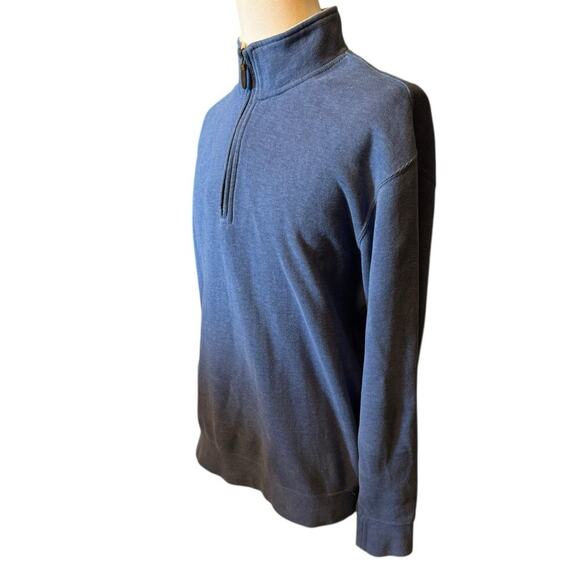 Orvis Blue Quarter Zip Pullover Sweater Men's Size Medium Preppy Golf Old Money - Picture 2 of 7